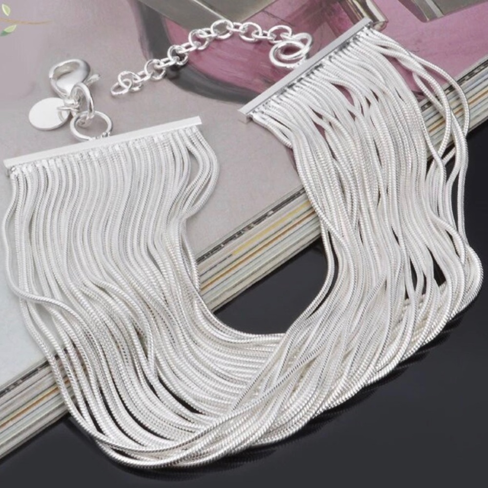 Sterling Silver Plated Multistrand Bracelet